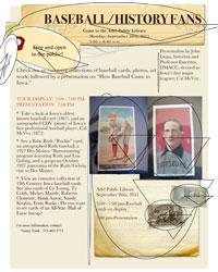How Baseball Came To Iowa - Adel Public Library Sept 26th