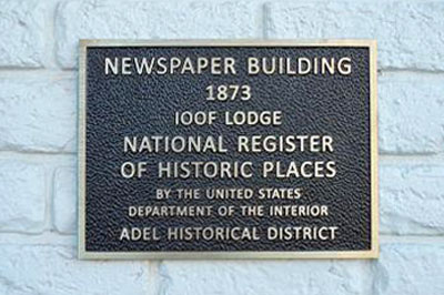 Adel Newspaper Building and IOOF Lodge Building