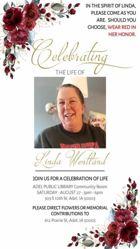 Linda Wentlad Funeral Announcement