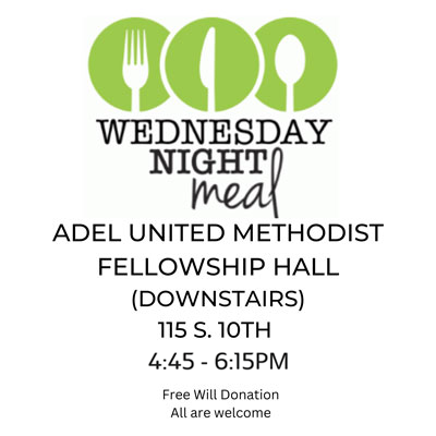 Wednesday Night Meal at Adel United Methodist Fellowship Hall