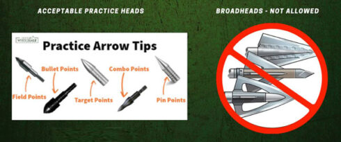 Acceptable Arrow heads allowed at Adel Archery  Range