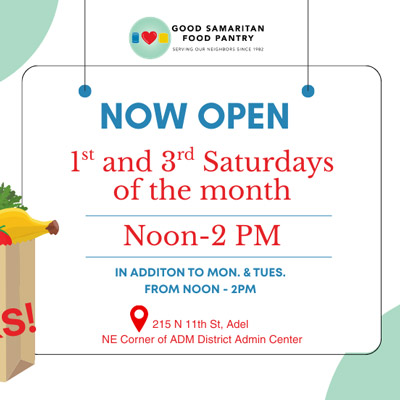 Adel Good Samaratin Food Pantry Hours