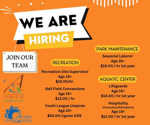 2026 Adel Summer Jobs